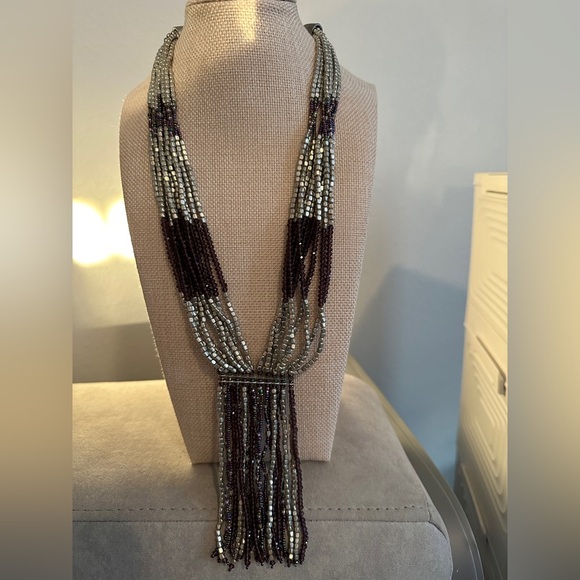 Purple Potay beaded tassel necklace by Himalayan Gems - Picture 3 of 13